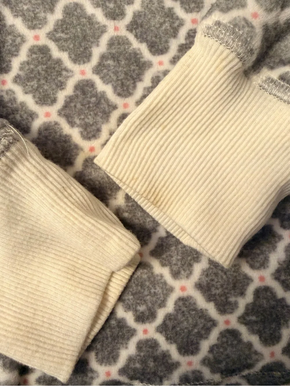Nautica Gray and Cream Patterned Women's Long-Sleeve Pajama Set